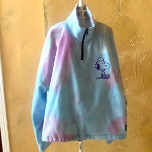 PEANUTS snoopy tye dye fleece